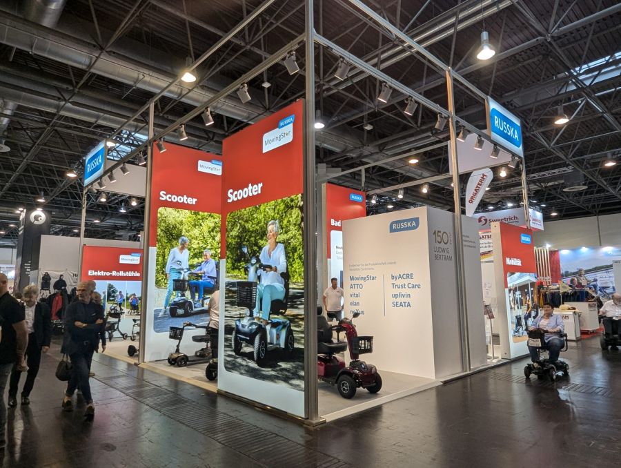 Der Messestand von RUSSKA / MovingStar auf der REHACARE 2024
